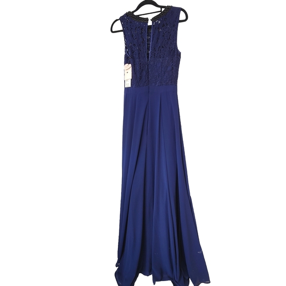 Review long formal dress Broadway Blue gown maxi size 6 - Picture 13 of 14